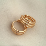گوشواره سه لاین آیینه‌ای ژوپینگ مدل X001113207 - دیدی کالا | DiDikala
